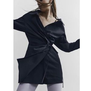 Zara wrap romper dress black XS